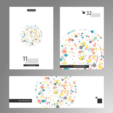 Noktalı yarım ton. Minimalizm, vektör. Posterler, web siteleri, kartvizitler, kartpostallar, iç tasarım için arka plan.