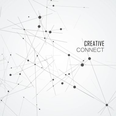 Geometrik bağlantılı çizgi ve noktalar. Basit teknoloji grafik geçmişi. Vektör çokgen konsept tasarımı.