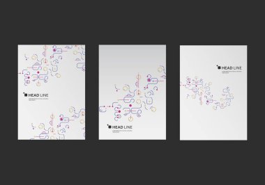 Cover brochure with geometric connect shapes. Document concept. Modern minimal style. Business card. Vector abstract presentation concept. Minimal poster template.