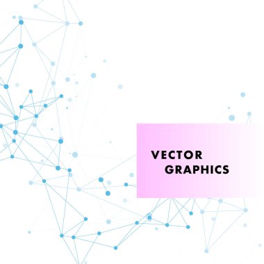 Abstract connecting dots and lines. Molecular data concept communication structure. Global polygon digital plexus. Vector technology background.