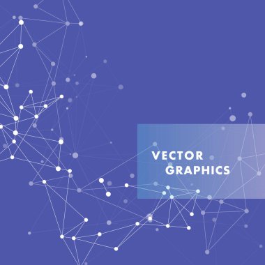 Vector connect lines and dots. Banner template for technology. Biology molecule futuristic shapes. Modern illustration for web.