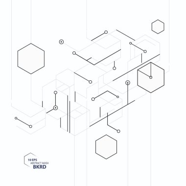 Vektör soyut altıgen arkaplan. Soyut şekilleri tasarıma bağla.