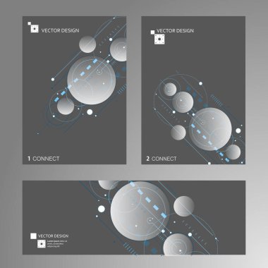 Soyut şekiller desen çizimi. Daireler, çizgiler ve kareler dijital teknoloji arka planı. Gelecekçi konsept yapı elemanları tasarımı.