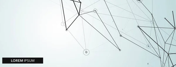 要約点と線を結ぶ Webテクスチャ接続 多角形の創造的な背景 幾何学的未来技術ネットワーク構造 ベクターイラスト — ストックベクタ