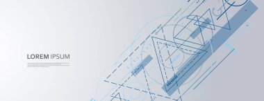 Abstract banner background with triangles and lines. Technology connect vector design. Dynamic motion.