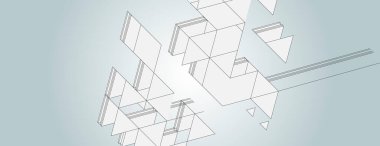 Geometrik şekilli ve altıgen desenli soyut bir arkaplan. Tıp, teknoloji veya bilim tasarımı için vektör illüstrasyonu.