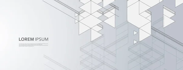 具有几何形状和六边形图案的背景 技术或科学设计的矢量图解 — 图库矢量图片