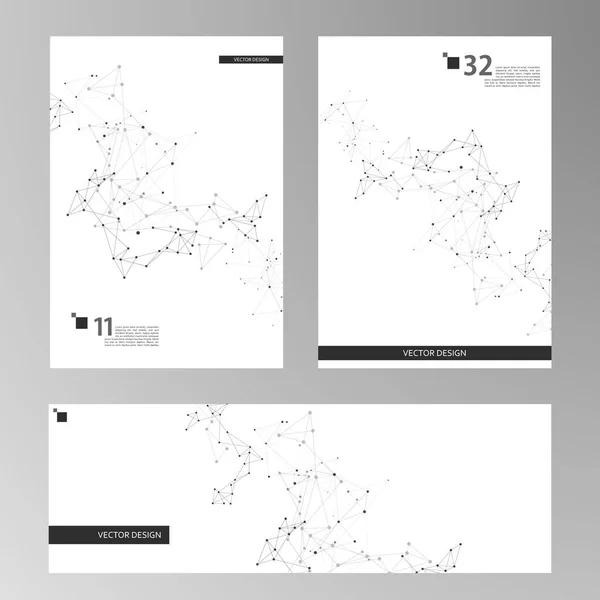 Абстрактний Дизайн Брошур Молекул Єднати Точки Лінії Шаблон Обкладинки Вектора — стоковий вектор