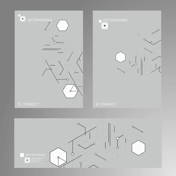 Fond Vectoriel Hexagones Design Modèle Abstrait Ordinateur Affaires Technologie Des — Image vectorielle
