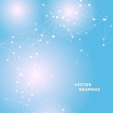 Abstract connecting dots and lines. Molecular data concept communication structure. Global polygon digital plexus. Vector technology background.