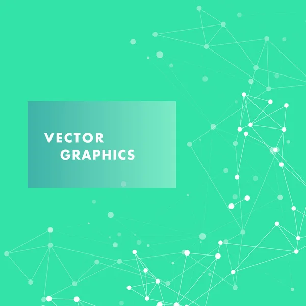 Vector Connect Lines Dots Banner Template Technology Biology Molecule Futuristic — Stock vektor