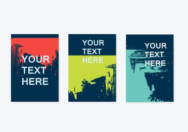 Set abstract paint illustrations for banner, brochure, cover design templates. Vector decoration background. Modern pattern.