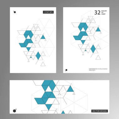 Geometrik kapak şablonu. Vector black fütüristik tasarım. Teknoloji sanatı modern resimleme.