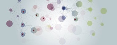 Vektör gelecek teknoloji tasarım şablonu. Noktaları ve çizgileri birleştiren soyut bir bağlantı. Geometrik çizim.