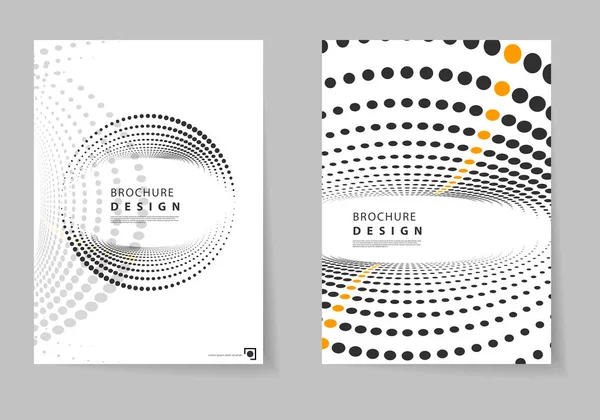 Ensemble Demi Tons Forme Motif Points Affiche Géométrique Moderne Brochure — Image vectorielle
