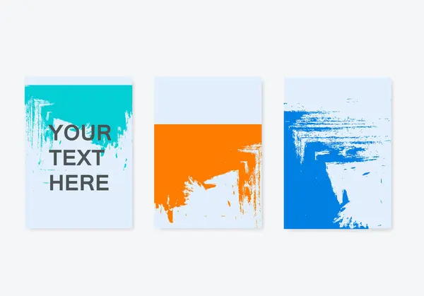 Set Abstract Paint Illustrations Banner Brochure Cover Design Templates Vector — Archivo Imágenes Vectoriales