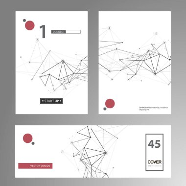 Vector layout of A4 format cover design templates. Connection medicine brochure background. Technology, science and medical concept.