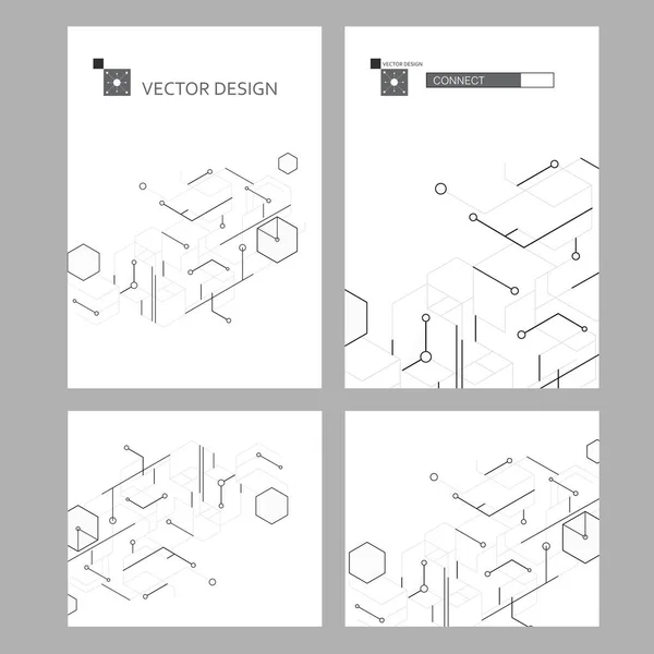 Vector Hexagons Design Background Cover Annual Report Leaflet Brochure Flyer — Stock Vector