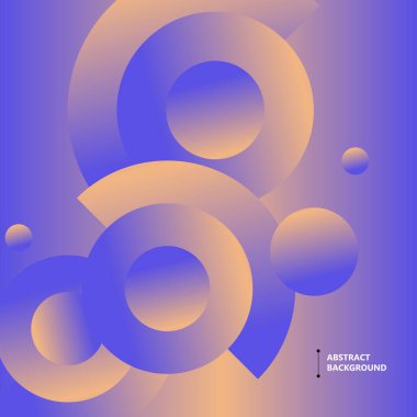 Gelecekçi eğilimli çemberler ve yarım daireler. Daire şekilleri kompozisyonu. Vektör dinamik illüstrasyonu.