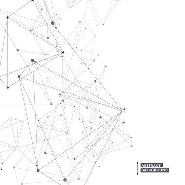 Geometrik konsept yapı ağı. Noktaları ve çizgileri birleştiren soyut çokgen. Küresel bağlantı elemanı. Veri çokgeni.