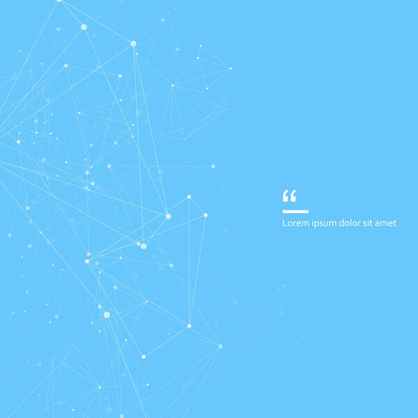 Connecting dots and lines. Graphic plexus element. Molecule or atom or dna concept. Science and technology vector background.