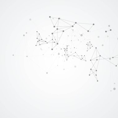 Geometrik bağlantı çizgisi ve noktaları. Basit teknoloji grafik geçmişi. Modern geometrik iletişim. Vektör paneli tasarımı.