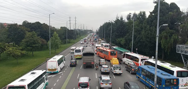 Emembouteillage Élevé Sur Autoroute Nord Avec Bus Scolaire Transport Commun — Photo