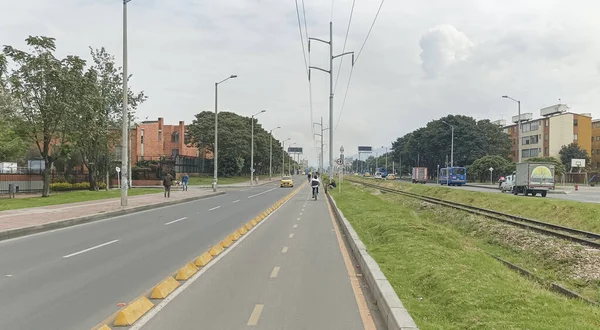 Leere Allee Der Nordstadt Während Der Bogota Car Day Event — Stockfoto