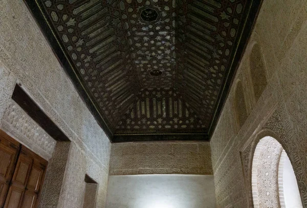 Starry Night Representation Anciente Islamic Architecture Style Building Alhambra Touristic — Stock Photo, Image