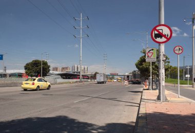 BOGOTA, COLOMBIA - North highway panorama during bogota no car day event on sunny midday