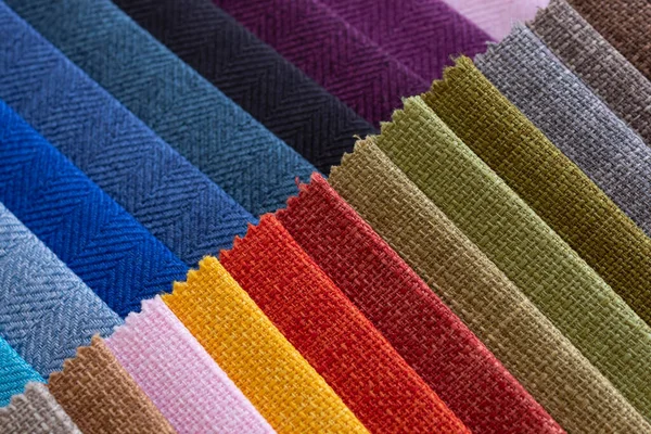 Close up to a two cloth fabric samples colors 