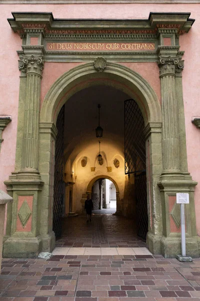 Ancient Door Designed Bartolomeo Luca Berrecci Architec Located Wawel Royal — Stock Photo, Image
