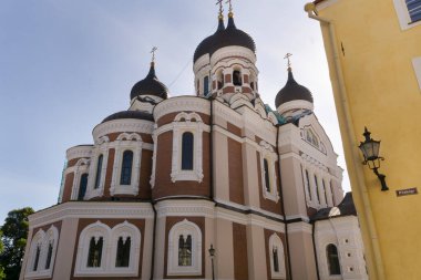 Alexander Nevsky Katedrali Güneşli bir günde arka cephede 