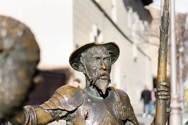 Dicht Bij Een Don Quijote Mancha Ijzeren Sculptuur Zonnige Dag — Stockfoto