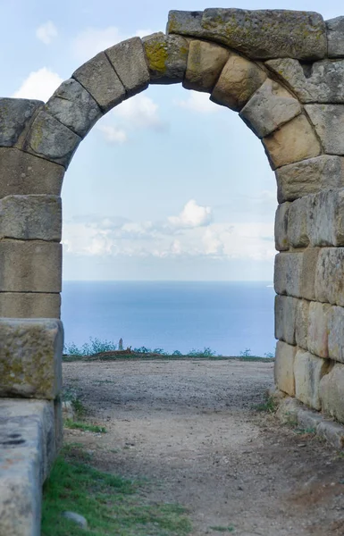 Uma Estrutura Grega Antiga Conhecida Como Basílica Ilha Sicília Messina — Fotografia de Stock