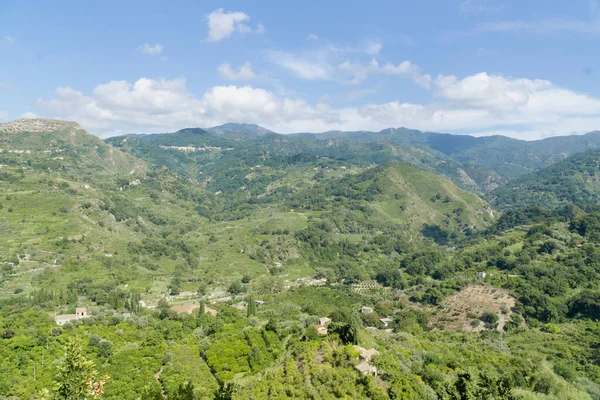 stock image beautiful sicilian mountains landscape on sunny day with blue sky