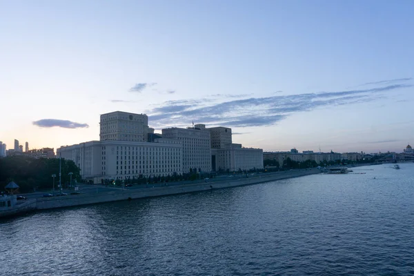 Tsentral Nyy Komitet Building Moscow Moskva River Blue Sunset — стокове фото