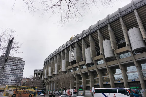 Den Gamla Fasaden Real Madrid Fotbollsklubb Santiago Bernabeu Stadion — Stockfoto