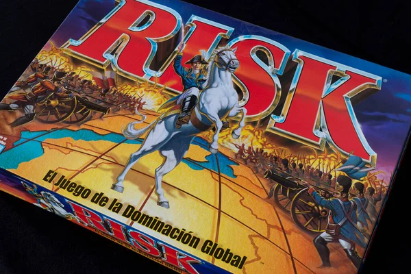 Strategi Brädspel Känt Som Klassiska Risk Box Spanska Upplagan — Stockfoto