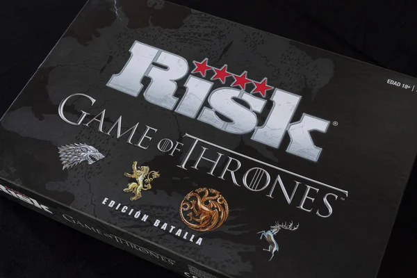 Strategy Board Game Knowed Risk Game Thrones Edition Box — Stock Photo, Image