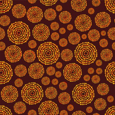 Yuvarlak noktalı antik yerli Güney Amerika sanatı kusursuz desen