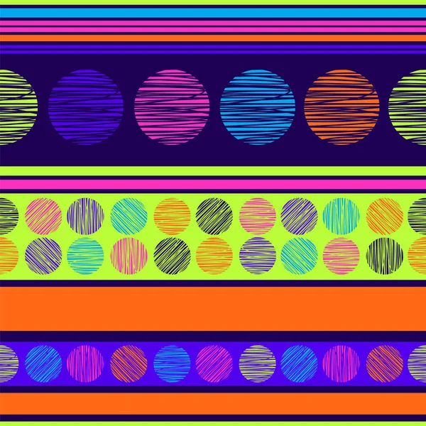 Scratch Círculo Bocetos Líneas Con Colores Moda Patrón Sin Costuras — Archivo Imágenes Vectoriales