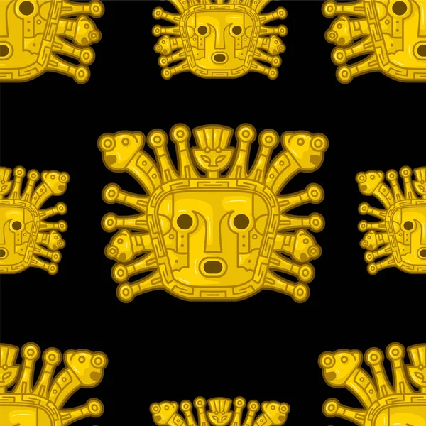 Ancient Peruvian Incaic Deus Dourado Conhecido Como Inti Padrão Sem —  Vetores de Stock