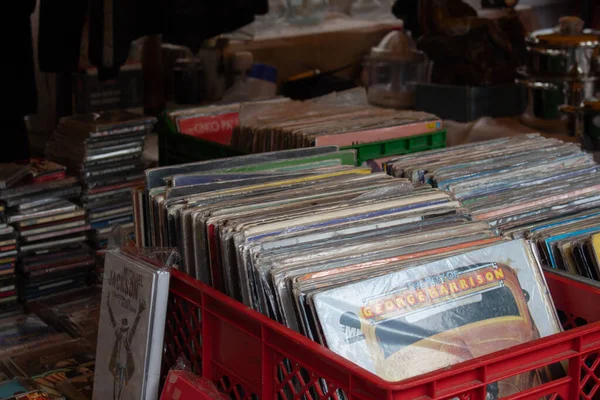 Een Tweedehands Muziekwinkel Met Vinylexchange — Stockfoto