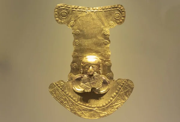 Cultura Pre Columbus Antico Pettorale Oro Museo Oro — Foto Stock