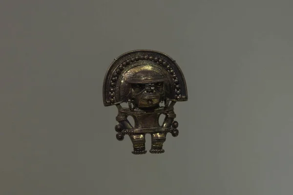 Золотая Тайрона Древняя Фигура Касика Золотом Музее — стоковое фото