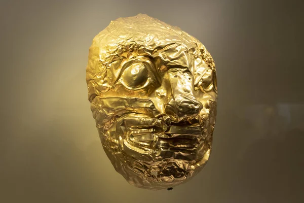 Золотая Маска Ягуара Золотом Музее — стоковое фото