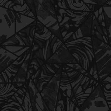 Siyah ve gri geometrik üçgen modern kusursuz desen