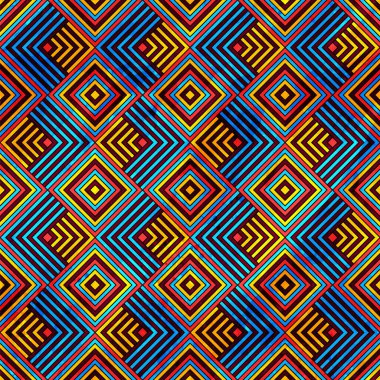 Su rengi efektli yerel desenlere dayanan güzel elmas ve zig zag sanatı