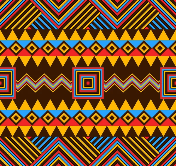 Ehrfürchtige Geometrische Nahtlose Musterkunst Basierend Auf Kolumbianischen Einheimischen Mustern Mit — Stockvektor